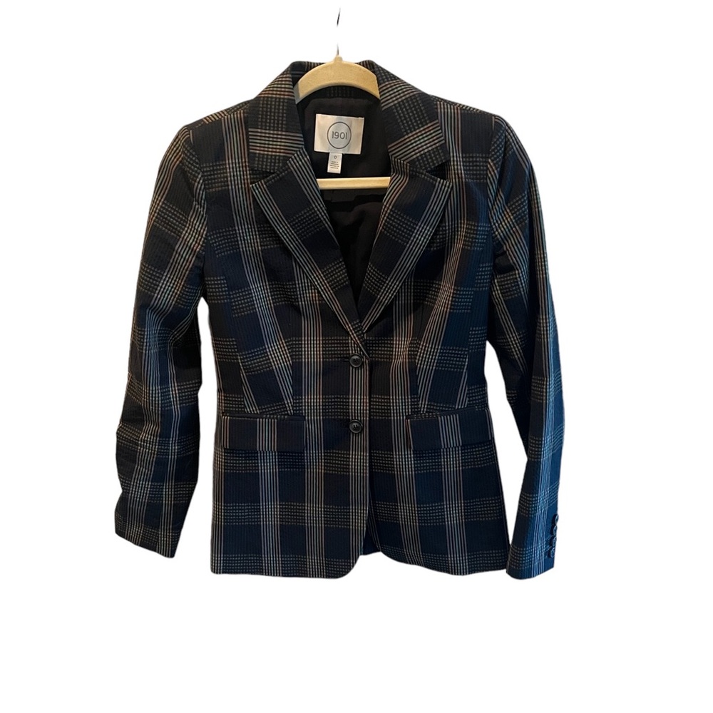 1901 Nordstrom Puckered Plaid Blazer - Picture 2 of 6
